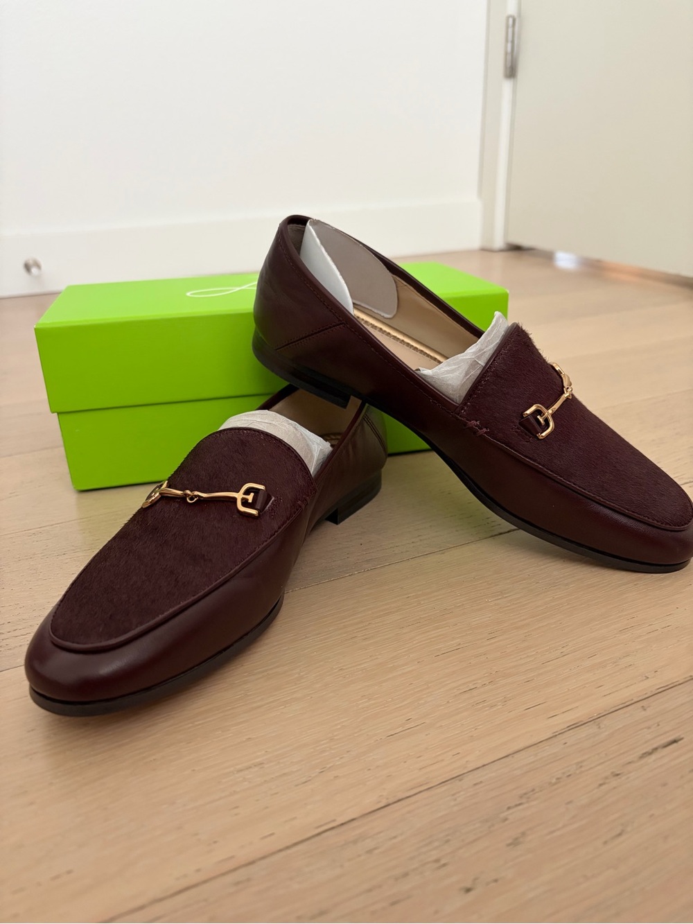 Sam Edelman Women Loraine Loafers | French Burgundy Haircalf